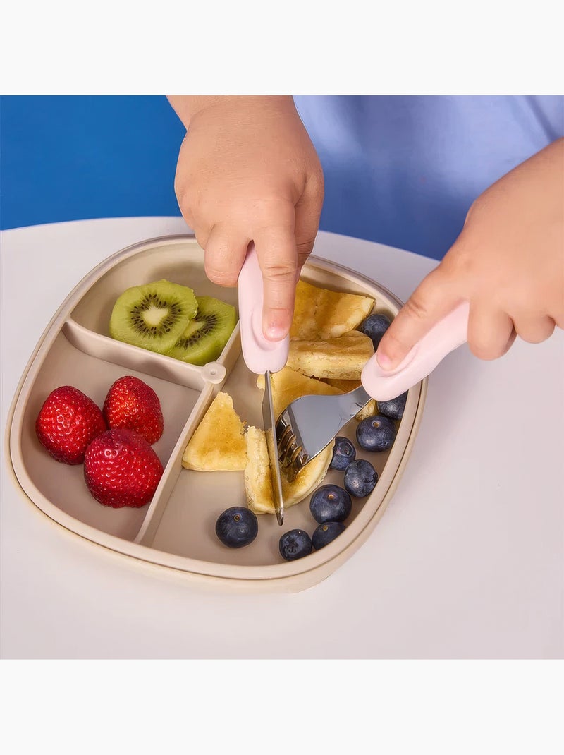 Set di 3 posate ergonomiche in acciaio inox per bambini | b.box | b.box Rosa - Kiabi