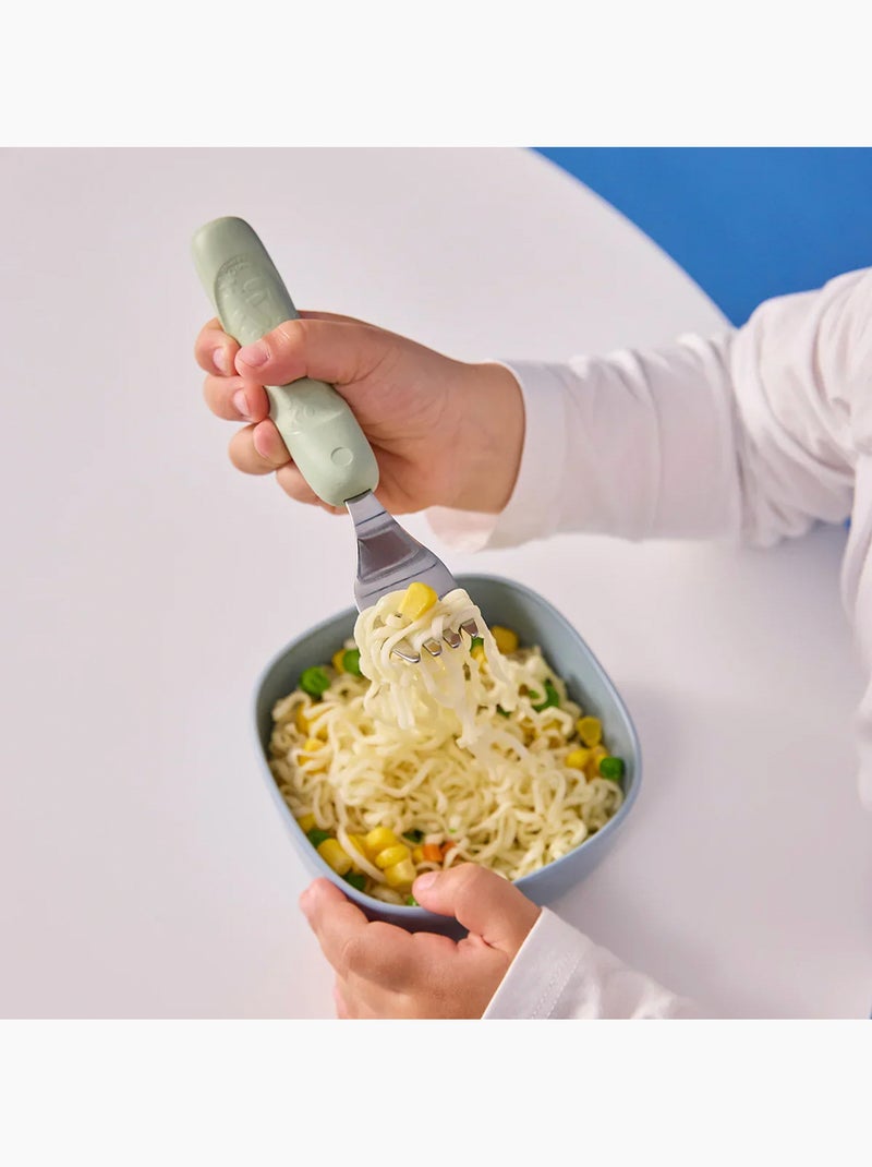 Set di 3 posate ergonomiche in acciaio inox per bambini | b.box | b.box Verde - Kiabi