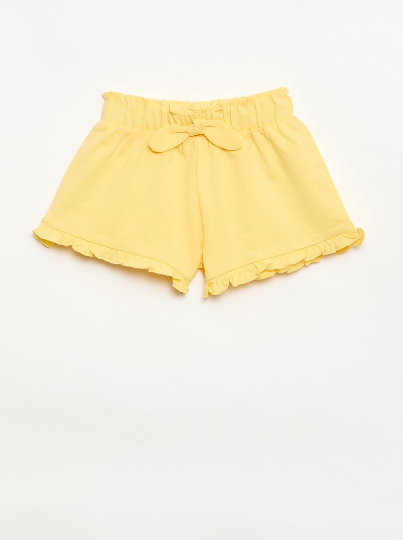 Set di 3 shorts tinta unita con volant Viola - Kiabi