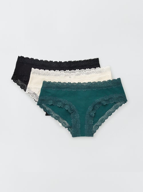 Set di 3 shorty a costine sottili - Kiabi