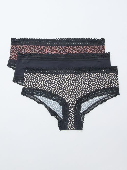 Set di 3 shorty in microfibra stampata - Kiabi