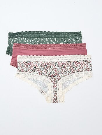 Set di 3 shorty in microfibra stampata
