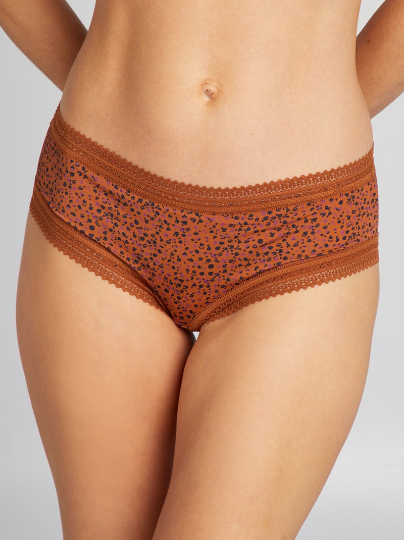 Set di 3 shorty in microfibra stampata VIOLA - Kiabi