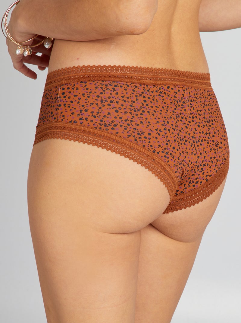 Set di 3 shorty in microfibra stampata VIOLA - Kiabi