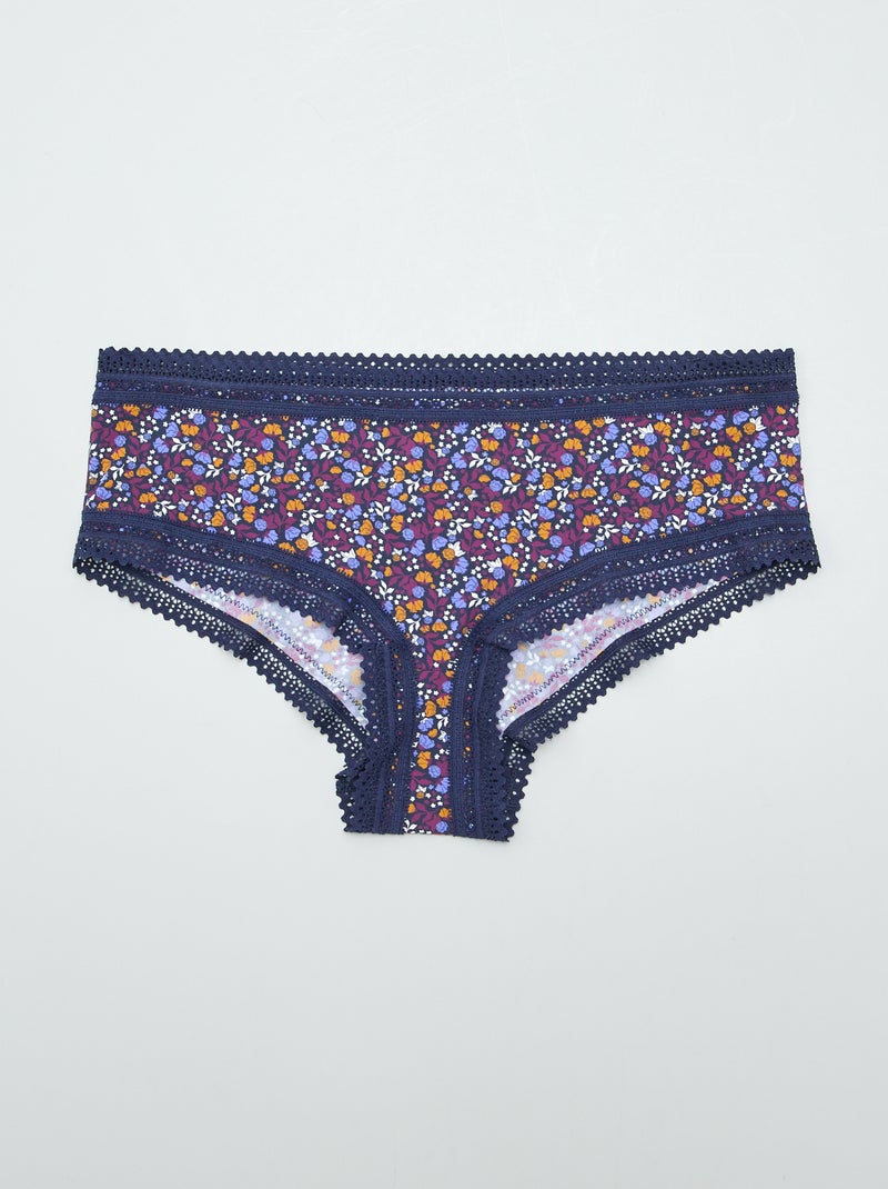 Set di 3 shorty in microfibra stampata VIOLA - Kiabi