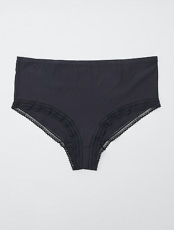 Set di 3 slip a coste con pizzo