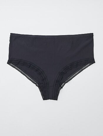 Set di 3 slip a coste con pizzo