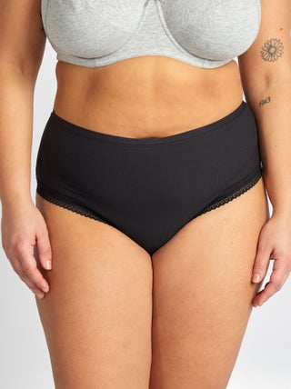 Set di 3 slip a coste con pizzo