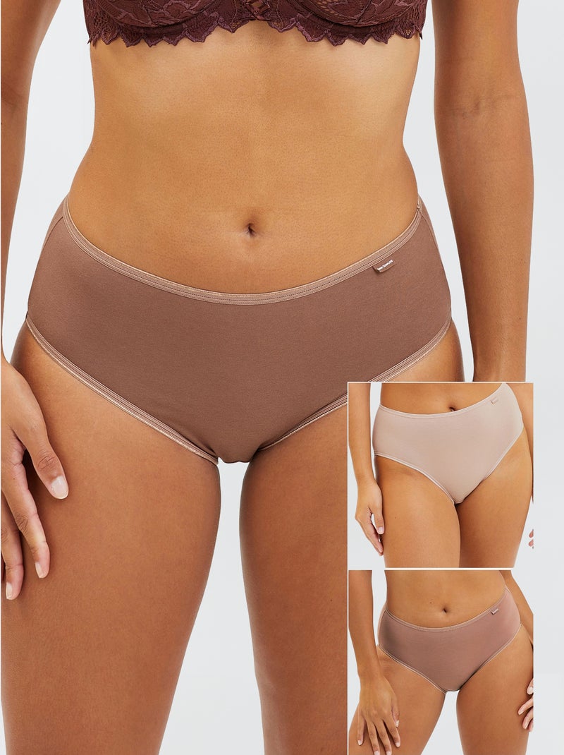 Set di 3 slip classici 'Sans Complexe' MARRONE - Kiabi