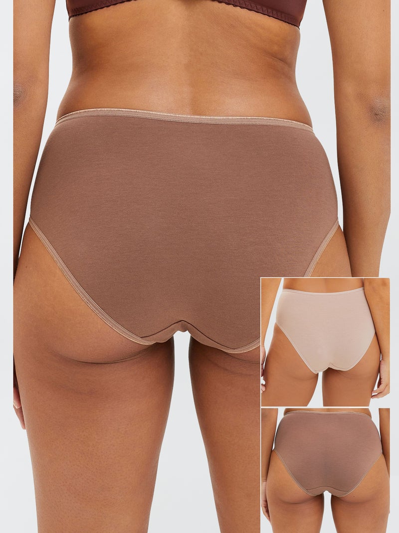 Set di 3 slip classici 'Sans Complexe' MARRONE - Kiabi