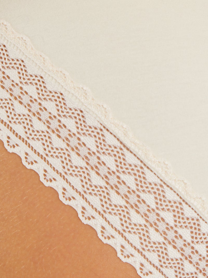 Set di 3 slip cotone pizzo BEIGE - Kiabi