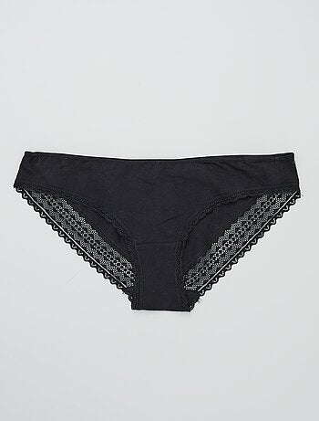 Set di 3 slip cotone pizzo