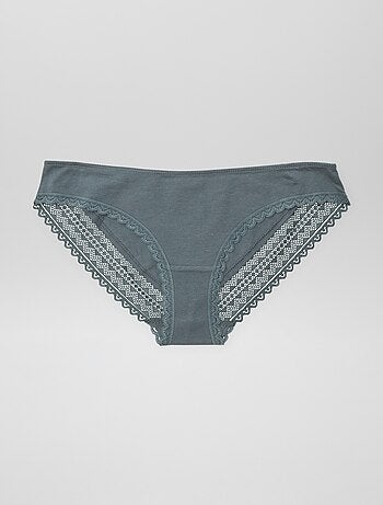 Set di 3 slip cotone pizzo