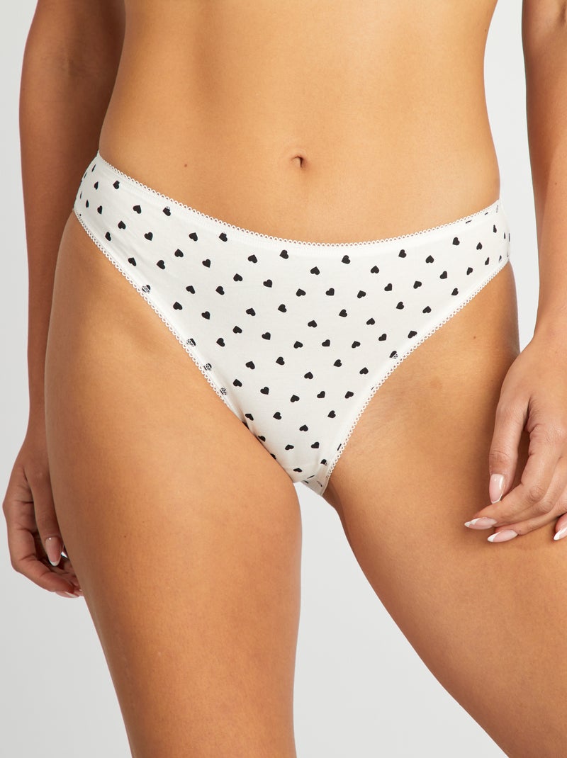 Set di 3 slip in cotone BIANCO - Kiabi