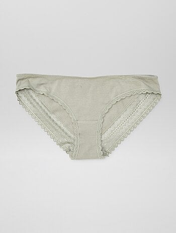 Set di 3 slip in cotone e pizzo