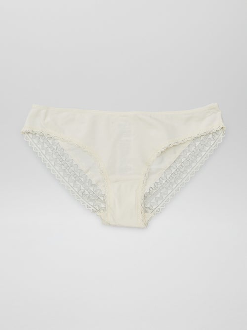 Set di 3 slip in cotone e pizzo - Kiabi Set di 3 slip in cotone e pizzo - Kiabi