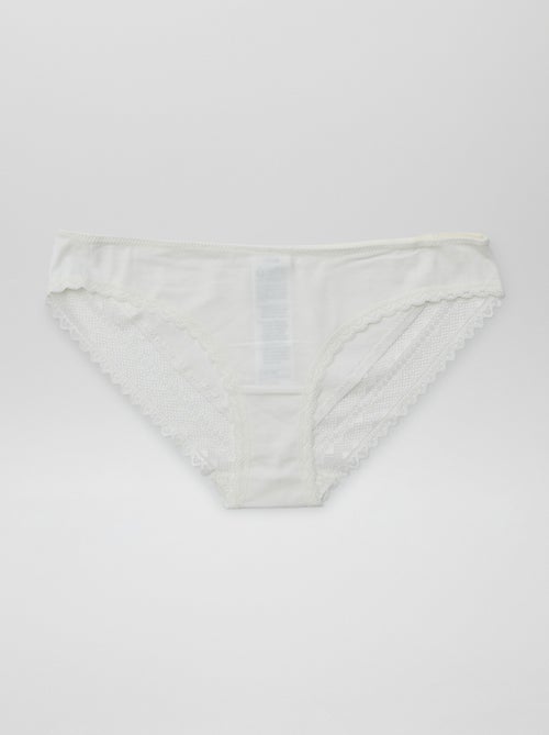 Set di 3 slip in cotone e pizzo - Kiabi Set di 3 slip in cotone e pizzo - Kiabi