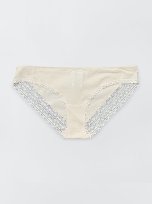 Set di 3 slip in cotone e pizzo - Kiabi Set di 3 slip in cotone e pizzo - Kiabi