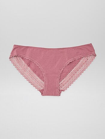 Set di 3 slip in cotone e pizzo