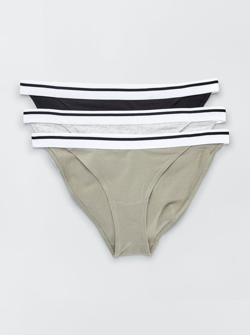 Set di 3 slip in cotone GRIGIO - Kiabi