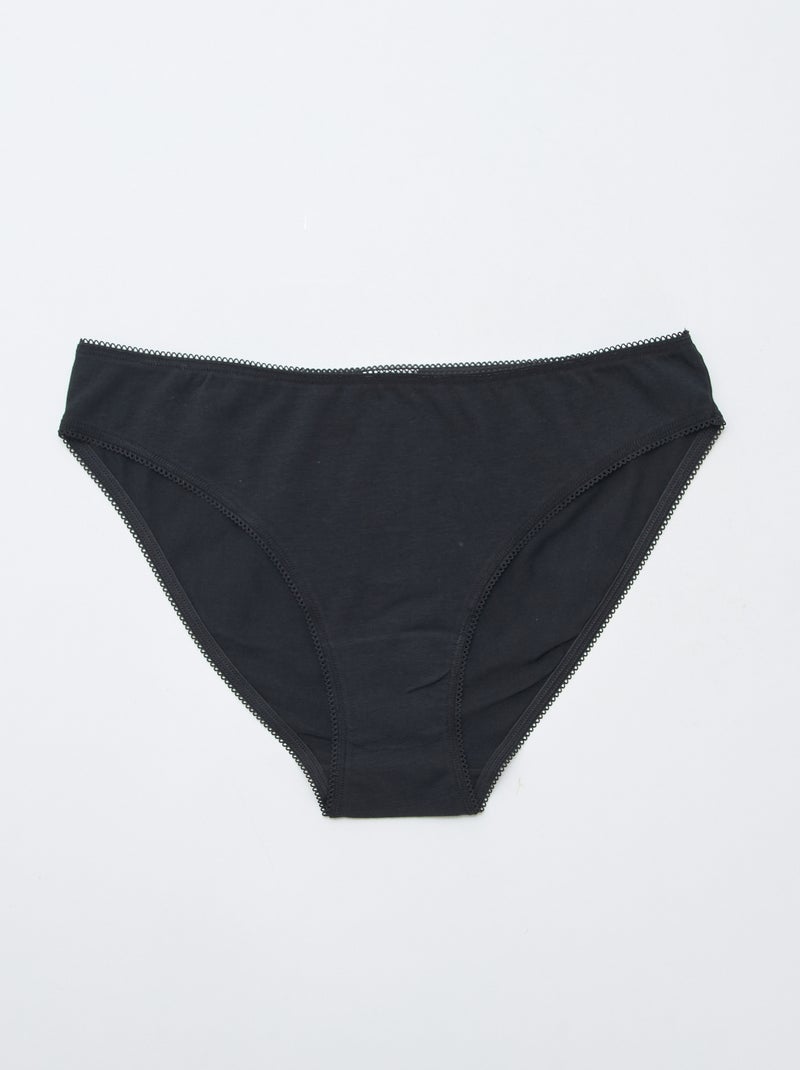Set di 3 slip in cotone Nero - Kiabi