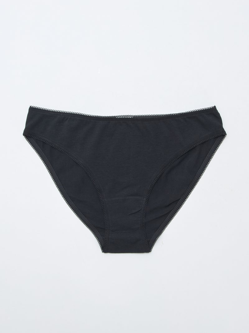 Set di 3 slip in cotone Nero - Kiabi
