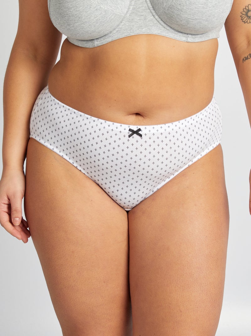 Set di 3 slip in cotone stretch BIANCO - Kiabi