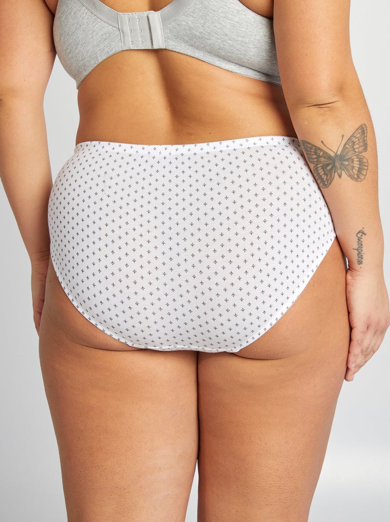 Set di 3 slip in cotone stretch BIANCO - Kiabi