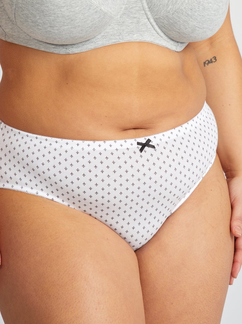 Set di 3 slip in cotone stretch BIANCO - Kiabi