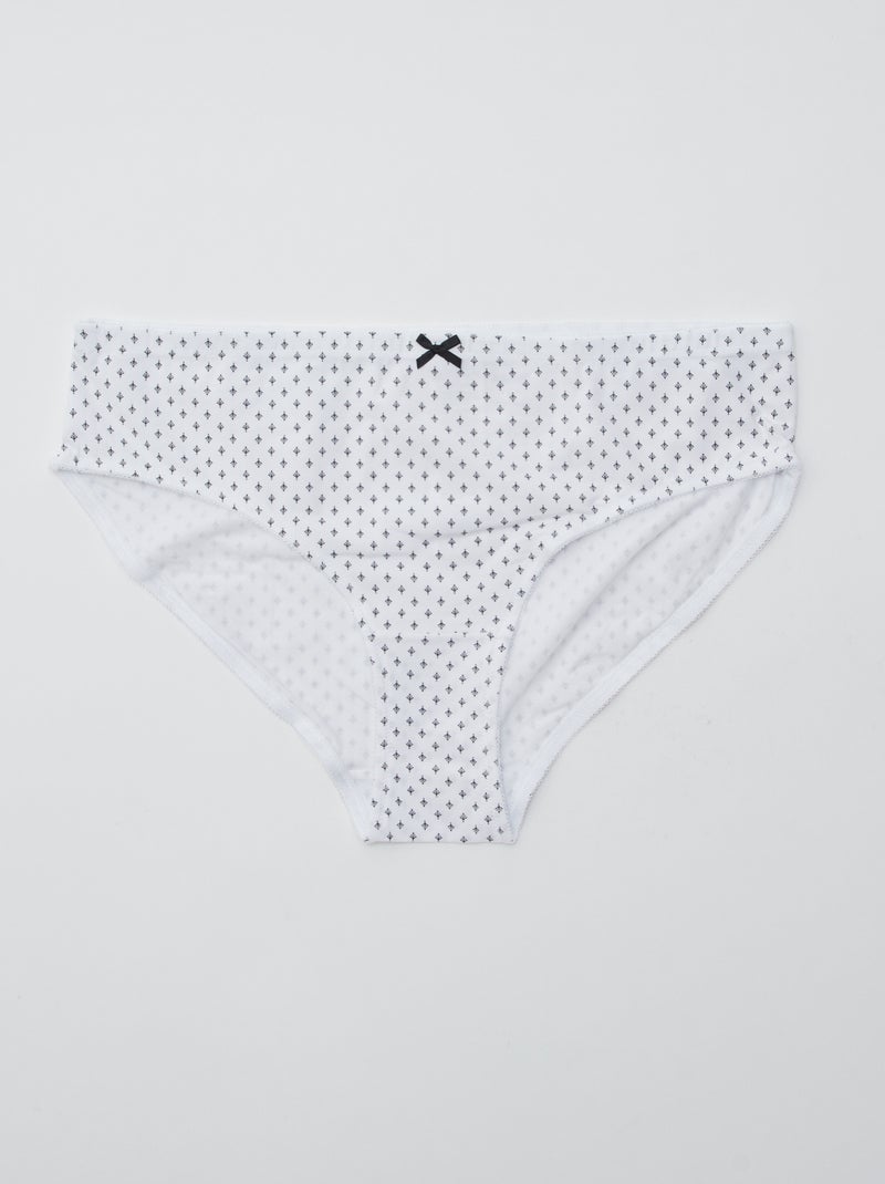 Set di 3 slip in cotone stretch BIANCO - Kiabi