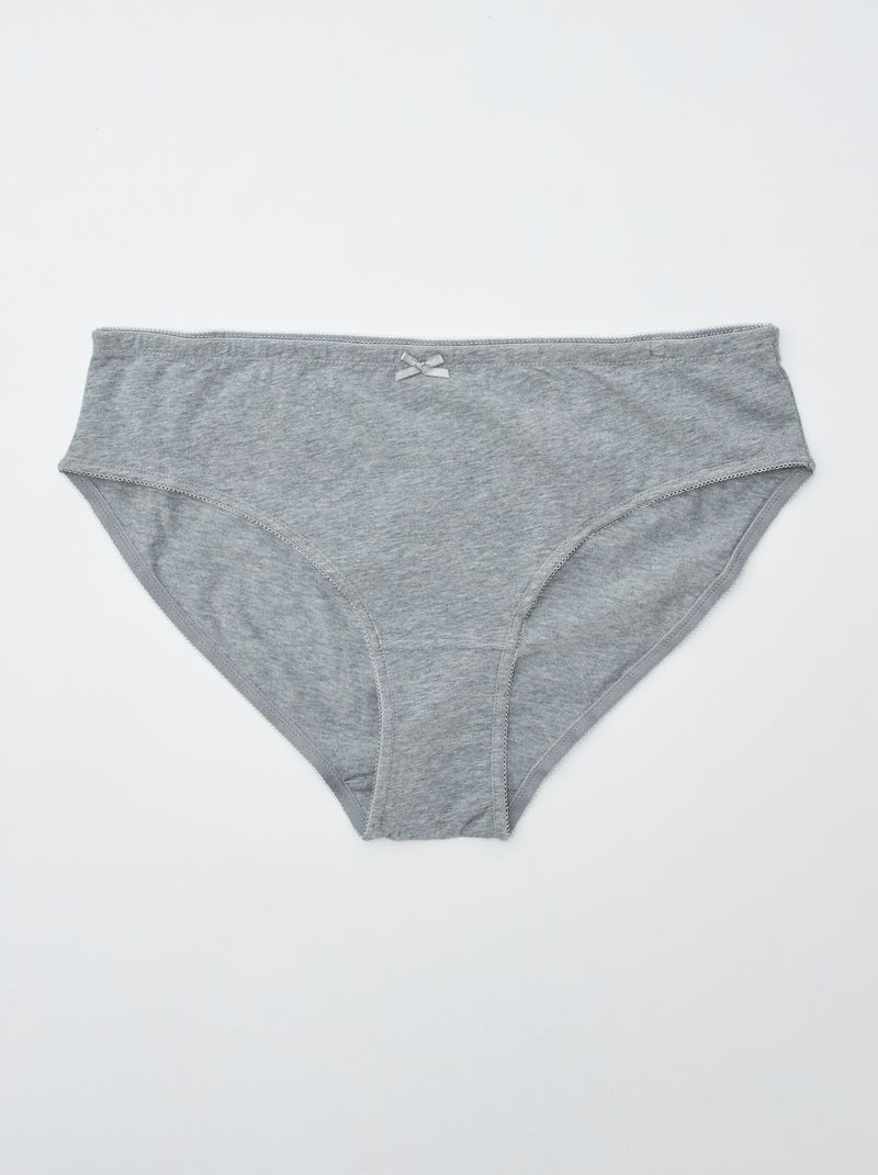 Set di 3 slip in cotone stretch GRIGIO - Kiabi