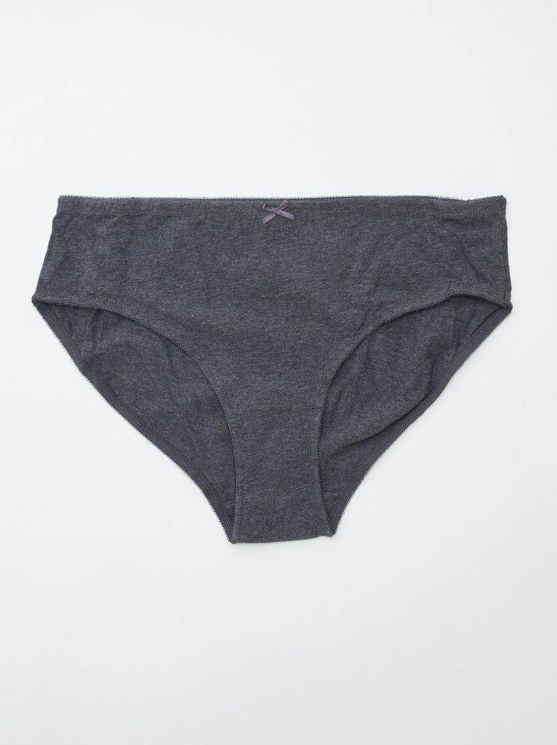 Set di 3 slip in cotone stretch GRIGIO - Kiabi