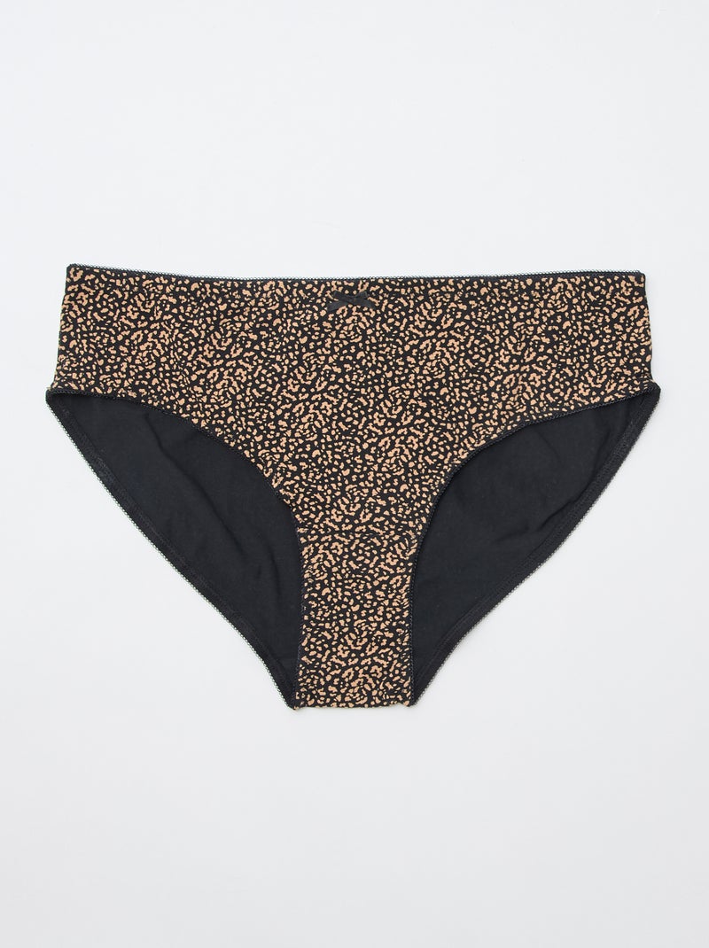 Set di 3 slip in cotone stretch Marrone - Kiabi