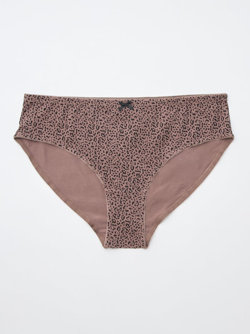 Set di 3 slip in cotone stretch Marrone - Kiabi