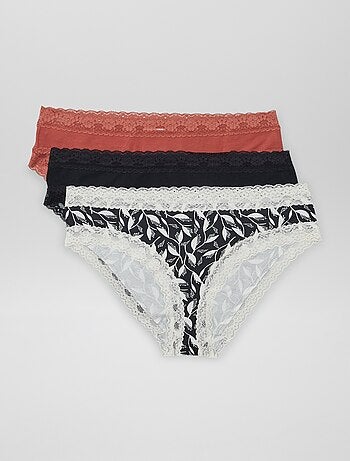 Set di 3 slip in pizzo