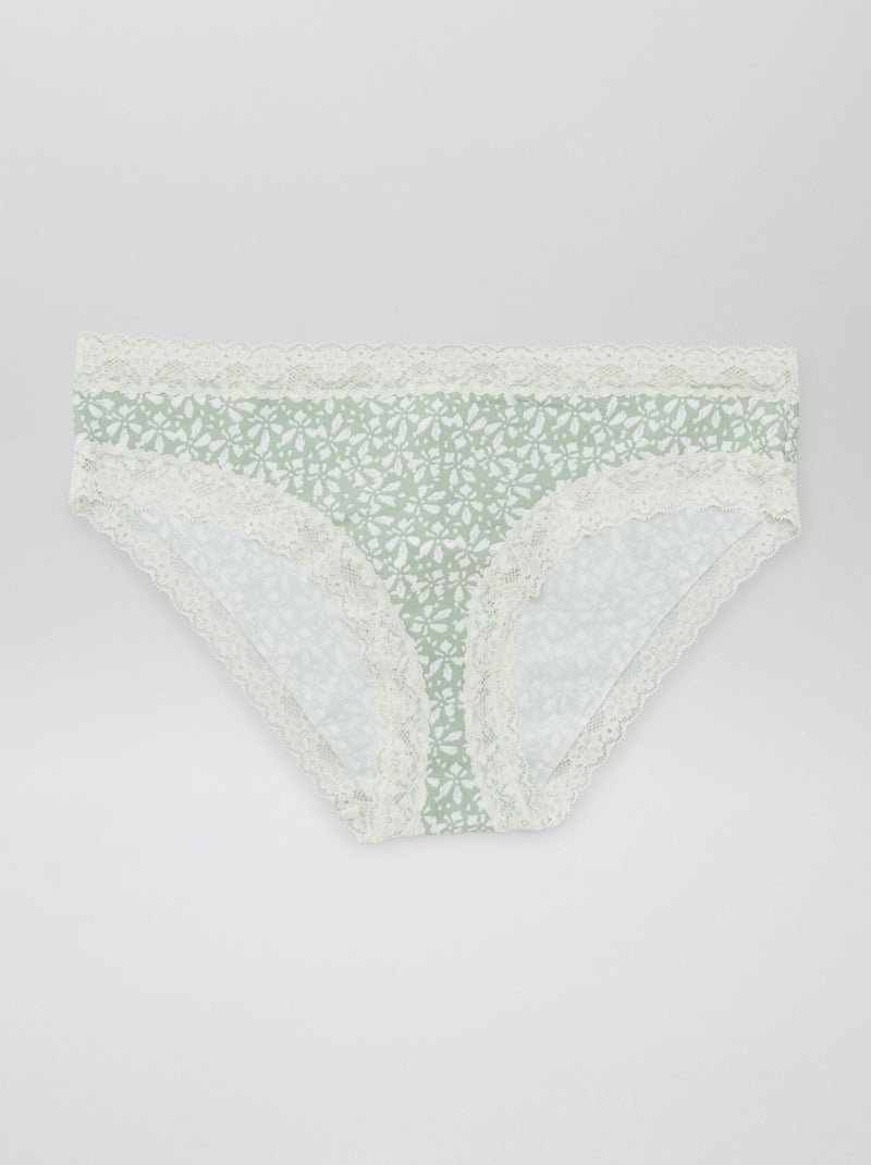 Set di 3 slip in pizzo VERDE - Kiabi