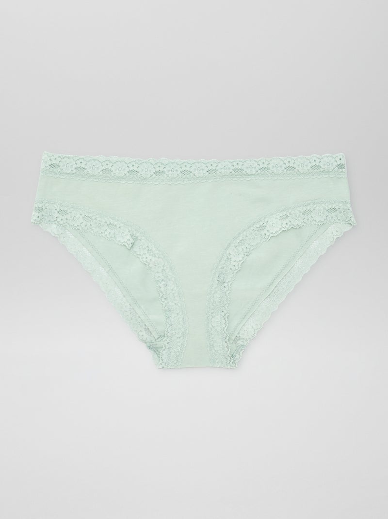 Set di 3 slip in pizzo VERDE - Kiabi