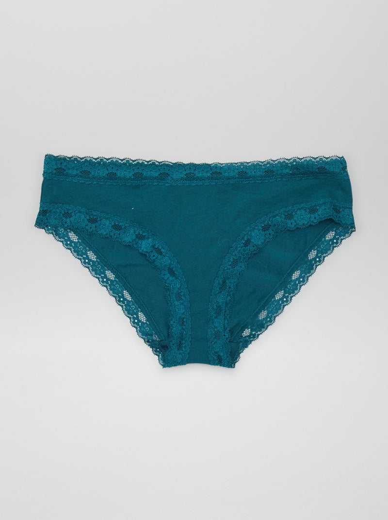 Set di 3 slip in pizzo VERDE - Kiabi