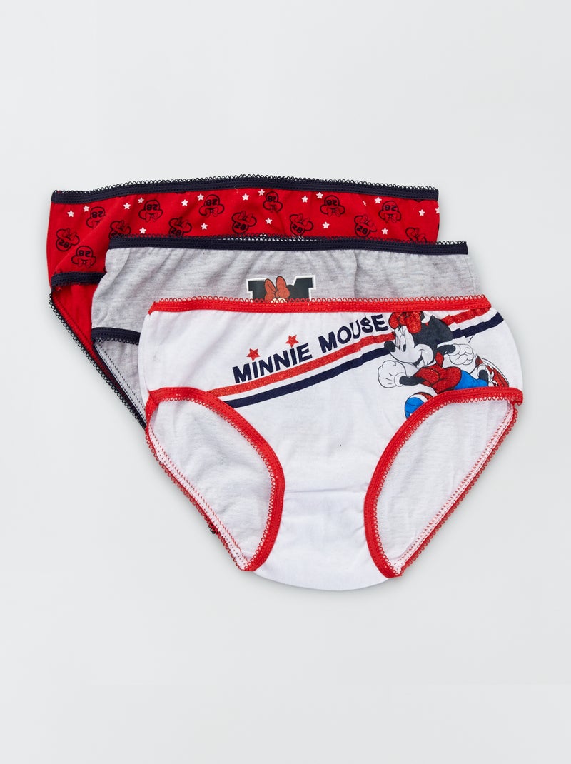Set di 3 slip 'Minnie' ROSSO - Kiabi