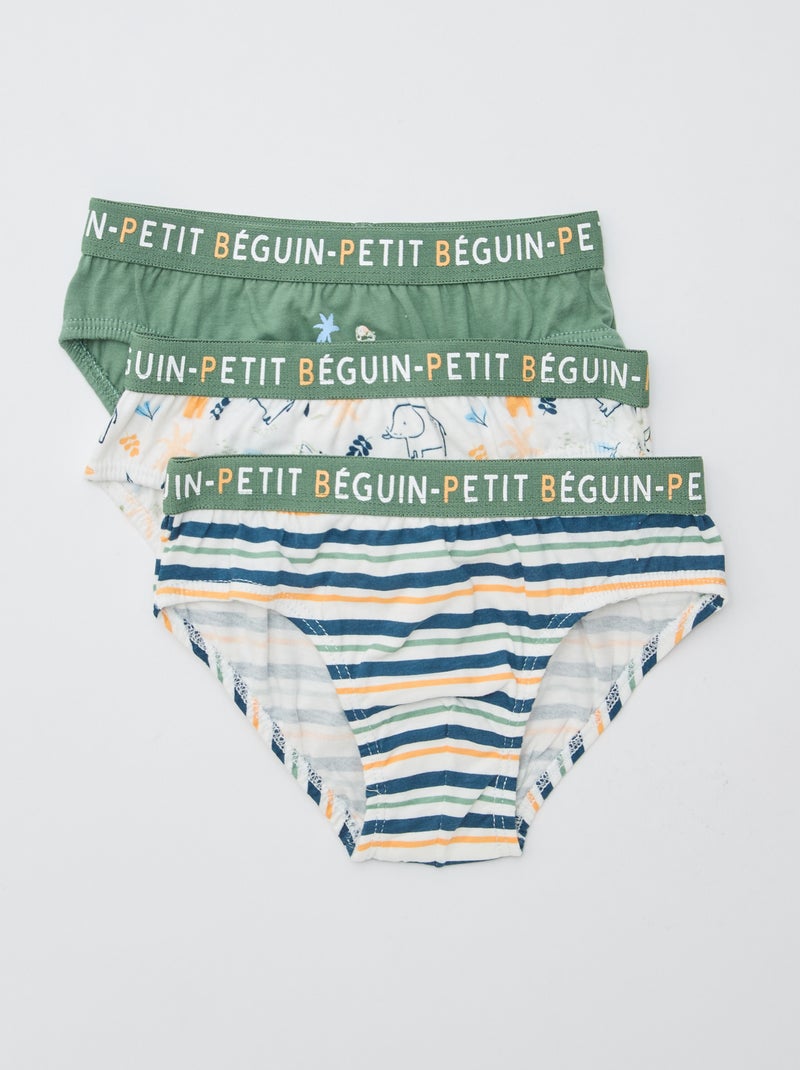 Set di 3 slip stampati 'Petit Béguin' Beige - Kiabi