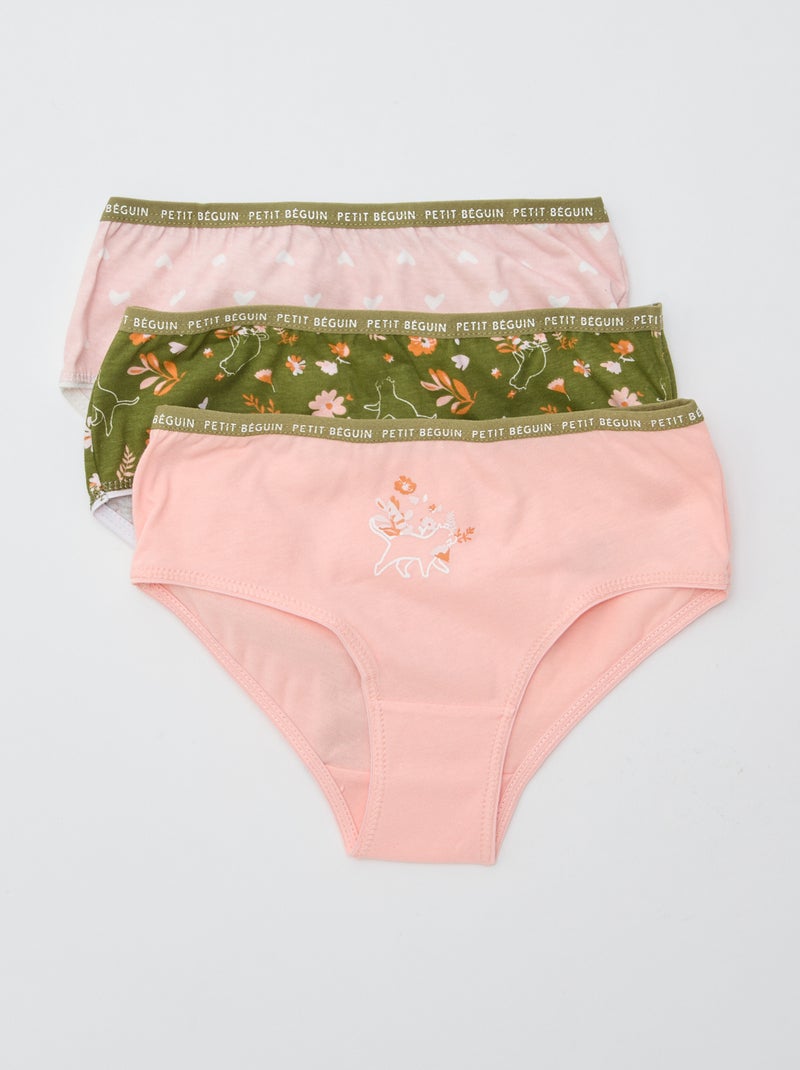 Set di 3 slip stampati 'Petit Béguin' Beige - Kiabi