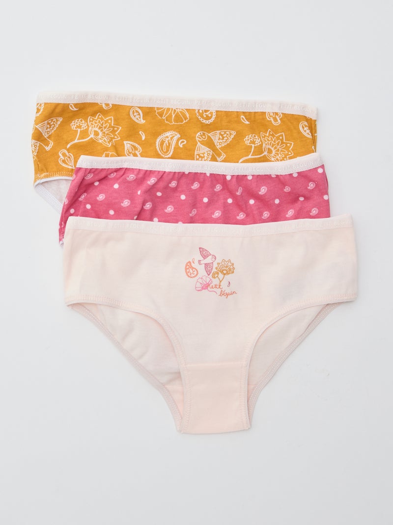 Set di 3 slip stampati 'Petit Béguin' Beige - Kiabi