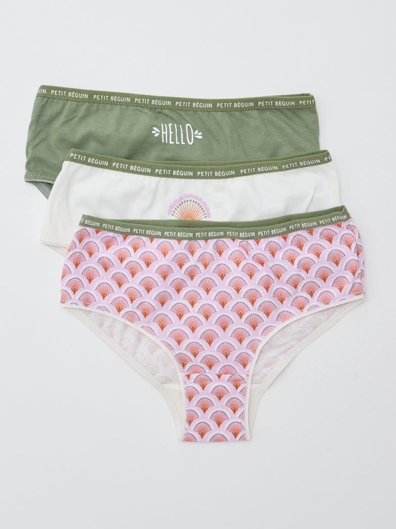 Set di 3 slip stampati 'Petit Béguin' Beige - Kiabi