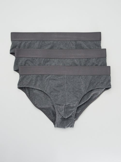Set di 3 slip tinta unita - Kiabi