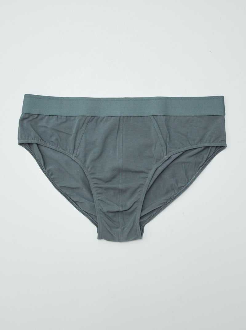 Set di 3 slip tinta unita VERDE - Kiabi