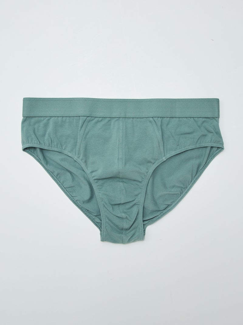 Set di 3 slip tinta unita VERDE - Kiabi