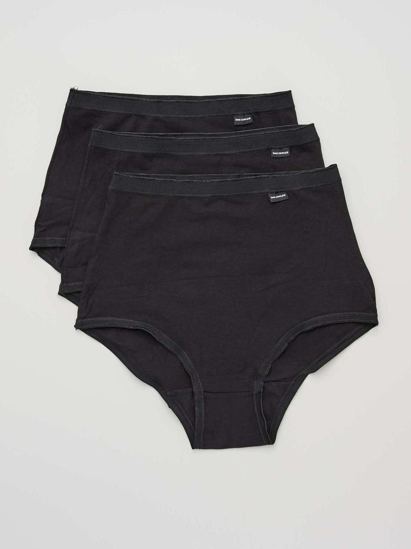 Set di 3 slip vita alta 'Sans Complexe' nero - Kiabi