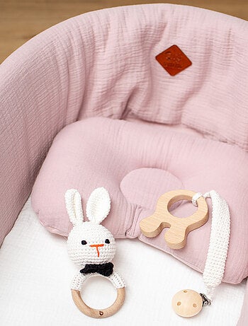 Set di 3 sonagli in cotone e legno naturale | SEVIRA KIDS