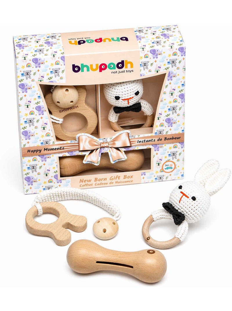 Set di 3 sonagli in cotone e legno naturale | SEVIRA KIDS Bianco - Kiabi