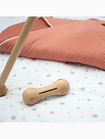 Set di 3 sonagli in cotone e legno naturale | SEVIRA KIDS